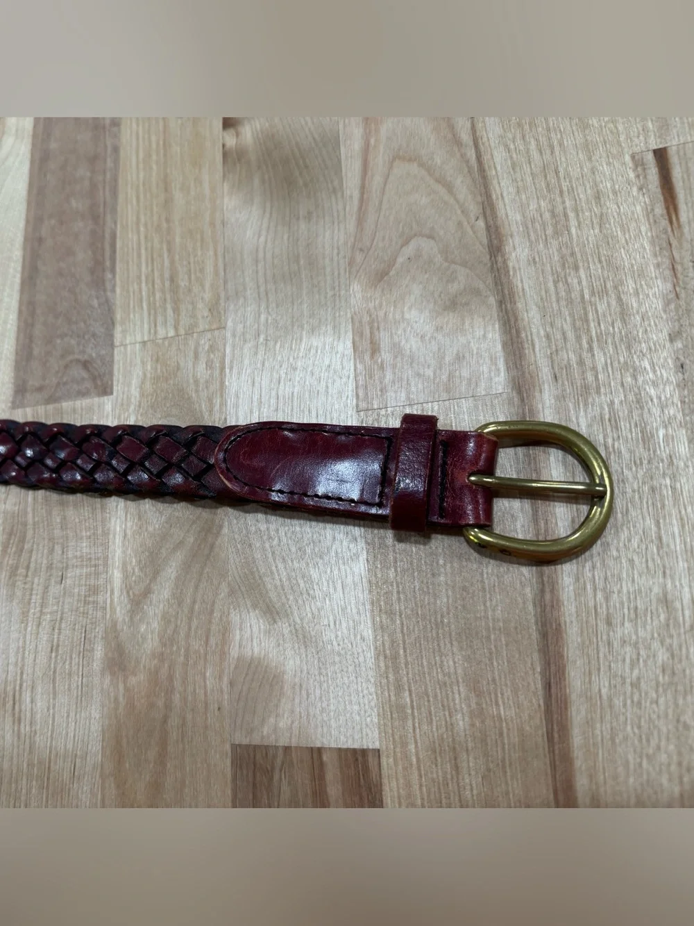 Dockers Woven Leather Braided Belt - Brown / Red